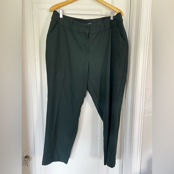 Lane Bryant The Allie Pants 18R Dark Green Trousers Stretch Ankle Workwear Plus - Picture 2 of 9
